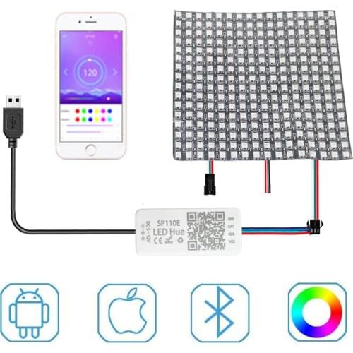 USB WS2812B Led Panel Screen WS2812 Individually Addressable Module Light SP110E Bluetooth Controller DC5V
