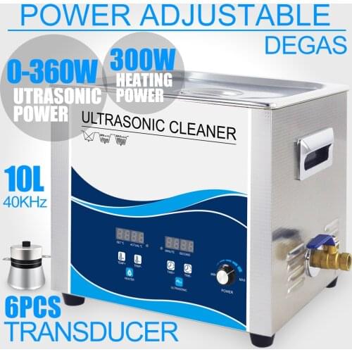 Ultrasonic Cleaner Bath 360W Power Adjustment 40KHZ Sonicator Washer Degas Remove Oil Rust Engine Filter Metal Parts Glassware