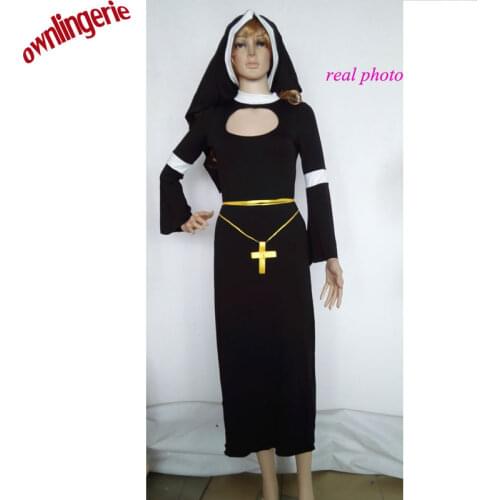 High quality Halloween Party Cosplay Costumes Nuns Female Priests Dress Saint Maria clothing Nun Costume
