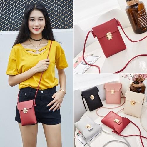 Mini Mobile Phone Bag Buckle Women Small Crossbody Bag Shoulder Bag Messenger Bag Female Clutch Cell Phone Bags for IPhone Pouch