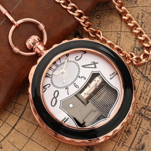 Female Rose Gold Merry Christmas Quartz Pocket Watch Atmospheric White Dial Unique Music Playing Watch New Year Christmas Gift