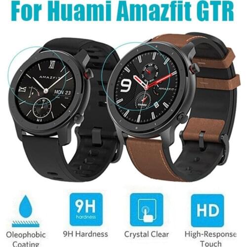 1/2/5 PCs Eye Care Purple Watch Clear Film Tempered Glass Screen Protector for AMAZFIT GTR Smart Watch 42/47mm Band Accessories