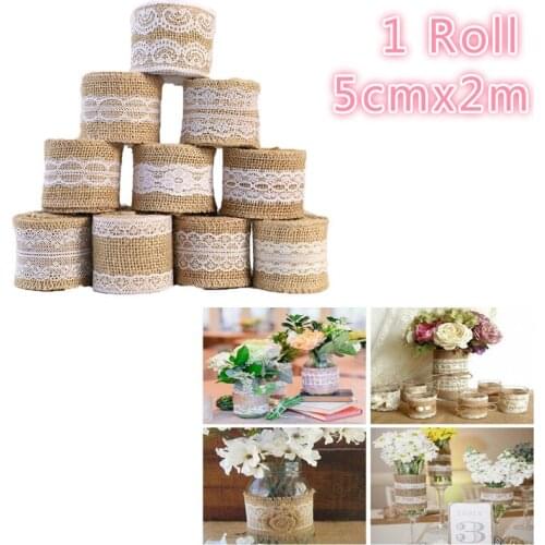 1roll Burlap Linen Jute Table Gadget Champagne Wedding Dining Room Table Cloth Christmas Restaurant Table Runner 5cmx2m