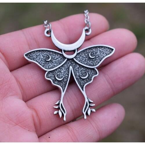 1pcs Gothic Luna Moth necklace Witch Jewellery