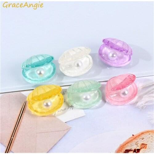 10Pcs Kawaii Cute Color Plated Pearl Shells Flat Back Resin Hair Cabochons Scrapbooking DIY Jewelry Craft Decoration Accessorie