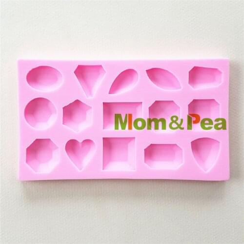 Mom&Pea 1104 Free Shipping Gems Silicone mold Cake Decoration Fondant Cake 3D Mold Food Grade