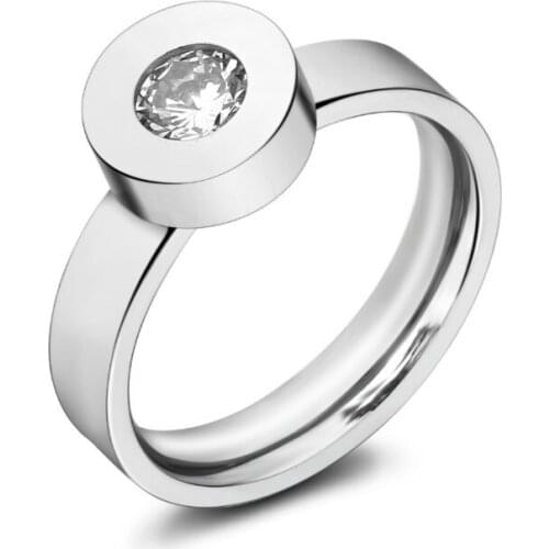 2021 Sale Fine Jewelry Simple fashion personality titanium steel ring Crystal from Swarovskis For Women and female Fit Party