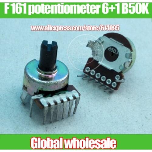 3pcs F 161-type vertical double potentiometer 6+1 B50K / handle length 10MMF / 7 feet