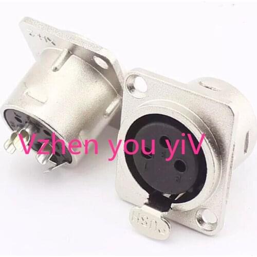 5pcs F HOT SELL!Silver3Pin XLR Audio 5PCS feMale Panel Chassis Mounted Socket Plug Connector For Microphone For Audio Devices
