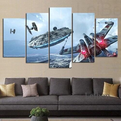 HD Wall Art Posters and Prints Movie Videos Canvas Paintings Falcon X Wing 5Pcs Modular Picture Home Decoration for Living Room