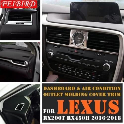 7PCS For Lexus RX200T RX450H 2016 2017 2018 Dashboard Air Condition AC Outlet Vent Molding Cover Trim ABS Auto Styling