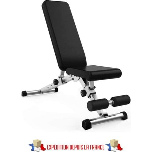 ABDOMINAL BENCH, FOLDING, ADJUSTABLE, WITH ELASTIC BAND, GYM MUSCULATION, SHIPPING FROM FRANCE