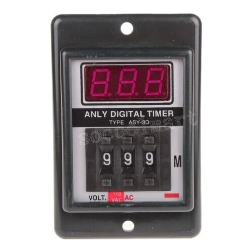 AC 110V Power on Delay Timer Time Relay 999 Minute 8 Pins ASY-3D