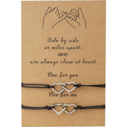 Forever Promise Bracelets of 2 Sets Lucky Bracelets Distance Matching Card Bracelets/Anklet Couple Best Friends Partners Gift
