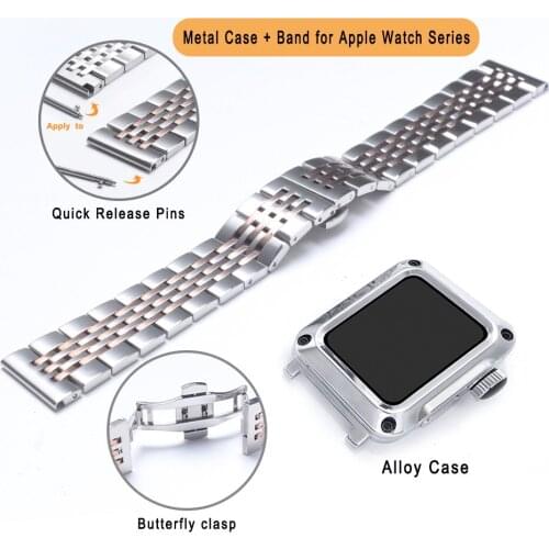 Case for Apple Watch 6 Band 44mm Protective Cover + Metal Correa Wrist Strap for iwatch Series 5 4 3 40mm 42mm 38mm Accessories