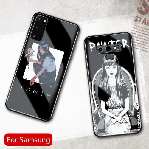 A71 Japan Kawakami Tomie Tempered Glass case for Samsung Galaxy A50 A60 A70 A21 A31 A51 A71 A81 A91 4G 5G A50S A70S M40 M80S