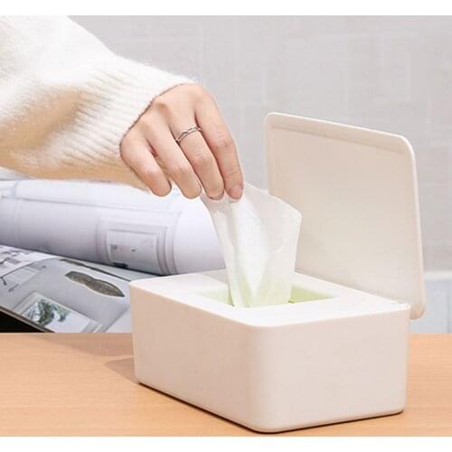 Wet Wipes Dispenser Holder Tissue Storage Box Case with Lid Dustproof for Home Office Store