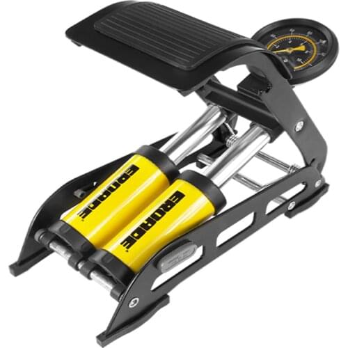 Double Cylinder Air Pump For Bicycle Accessories High Pressure Save Effort Anti-Slip Multifunctional Inflatable Inflator