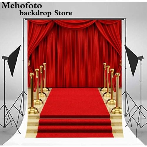 Mehofoto Photography Backdrop Red Carpet Stage Gold rope Luxury Party Birthday Photo Studio Background Photo Shoot Prop