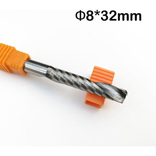 2pcs 8x32MM Single Flute CNC Router Bits Milling Tools Cutter, Carbide End Mill Cutting Tool