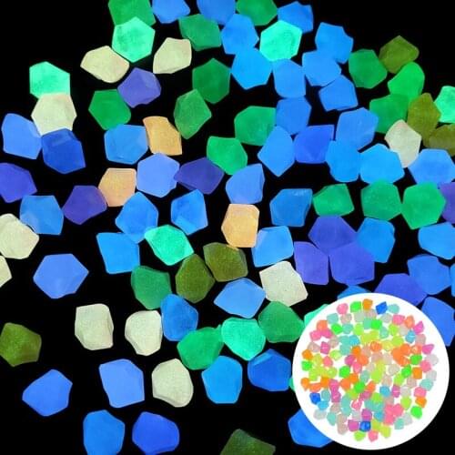 300pcs/bag Glow In The Dark Pebbles Luminous Stones for Walkways Plants Aquarium Decor Glowing Rocks Fish Tank Garden Decoration