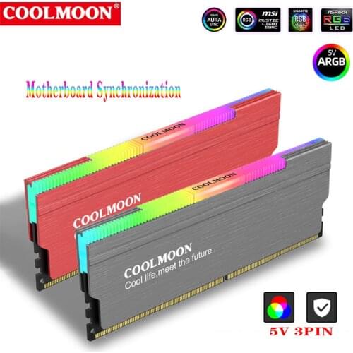 Memory Heatsink Cooler Radiator Shell RGB ARGB Synchronization Color Heat Sink Desktop Sever Ram Cooling Vest For DDR3 DDR4