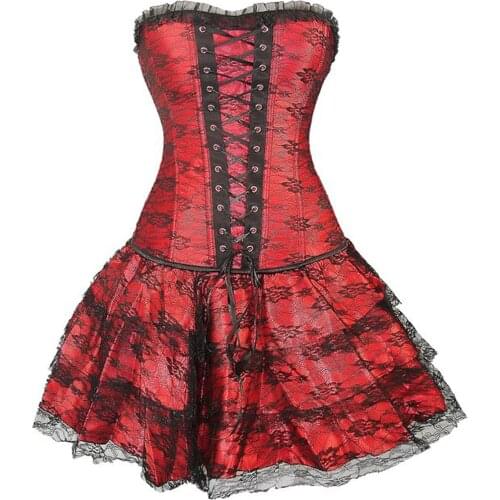 Corsets Sexy Women Black Gothic Vintage Sweet Elegant Casual Tops Intimates Lace Corset Dress Female Fashion Retro Green Corsets