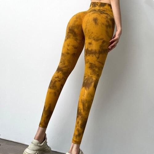 Autumn New Sexy Yoga Pants Female High waist Lift Hip Running Sports Pants Gym Tie Dye Fitness Leggings Elasticity Yoga Tights