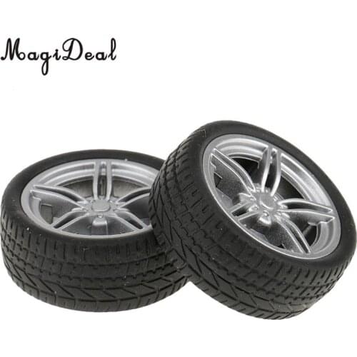 MagiDeal High Quality 2Pcs 40mm Rubber Wheels Inflatable Tire Tube Toy for RC remote Control Parts DIY Vehicles Toys