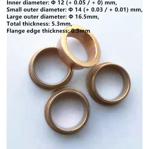 5pcs/lot Copper Base Bearing Inner Diameter 12mm Small OD 14MM Large OD 16.5mm Powder Metallurgy Oil bearing