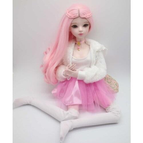 Fashion Style 1/3 BJD Doll 56cm adult sex female Plastic joint moveable doll includes the doll clothes and shoes pink hair