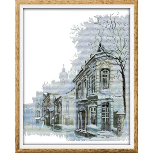 Winter morning cross stitch kit aida 14ct 11ct count printed canvas stitches embroidery DIY handmade needlework