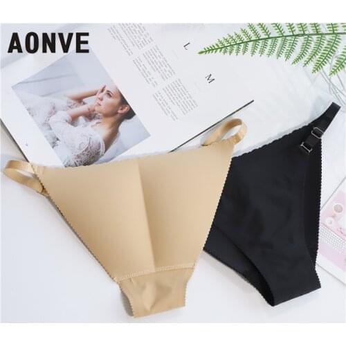 Aonve Solid Color Padded Briefs Sexy Thong Womens Underwear Sexy Panties Body Shapewear Women Butt Lifter Panty Shapers 2021