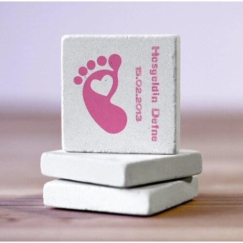 Personalized Natural Stone Magnet - 30 Pcs-Footprint 313820262