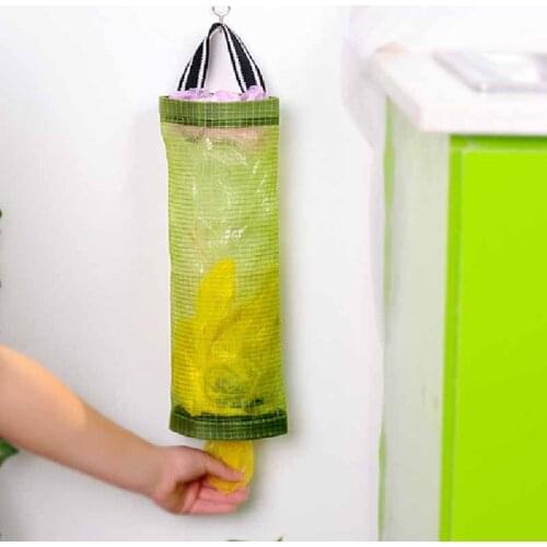 Hanging Garbage Bag Wall Mount Grocery Bag Holder 1 PC Terylene Rubbish Kitchen Storage Bags Storage Dispenser