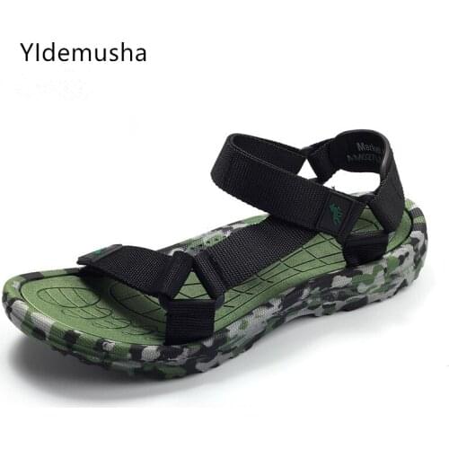 Summer mens Ribbon Breathable Sandal men‘s Loose casual non slip sports sandals Outdoor mens soft comfortable beach slippers