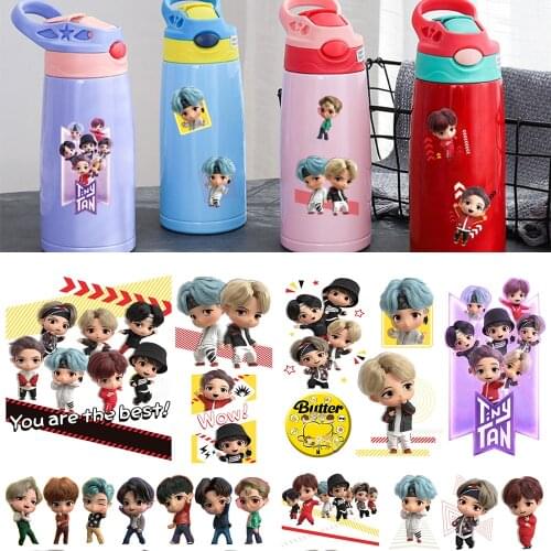 Bangtan Boys Tattoo Sticker Children Cute Cartoon Hero Temporary Tattoo Stickers Handsome Guys Kids Body Makeup Sticker Tattoos
