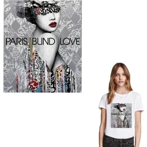 Iron On Patches For Clothing Fashion Lady Beauty Girl Heat-Sensitive Strip Sticker On Clothes DIY Heat Transfers Clothing Patch