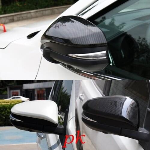 ABS carbon fiber pattern side mirror cover For Toyota RAV4 2014-2017 hilux revo fortuner innova 2016 2017 2018 2019 accessories