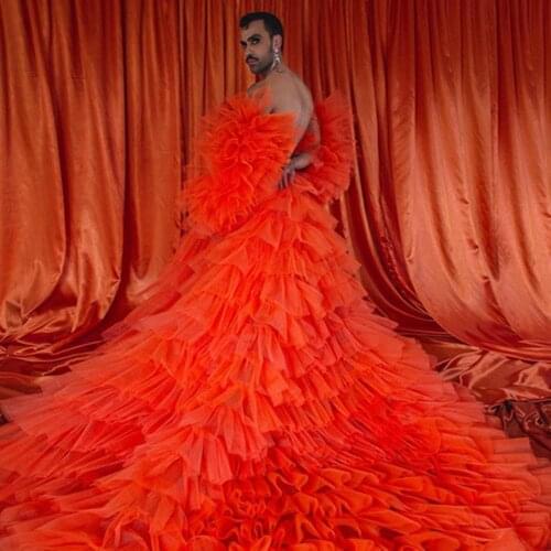 Vintage Evening Dresses Unique Ruffled Sweetheart Long Sleeves Gowns 2021 Fashion Custom Made Long Sleeves Robes For Photography