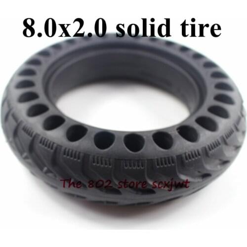 8.0x2.0 Explosion-proof Electric Bike Scooter Tubeless Tyres 8 Inch Motorcycle Solid Wheel Tires Bee Hive Holes