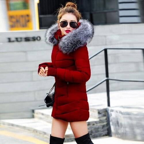 Female Winter Coat 2020 New Winter Jacket Women Warm Thicken Long Coat Hooded With Fur Down Parka Slim Female Jacket Outwear