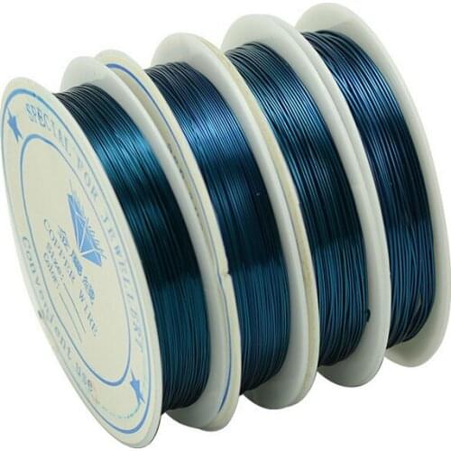 1Roll wire 0.3/0.4/0.5/0.6mm 30/15/10/6.5 meters long Do not fade Blue copper wire DIY jade line wholesale