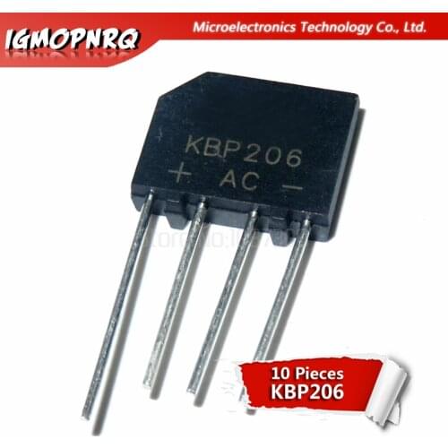 10PCS KBP206G KBP206 ZIP Bridge Rectifier 2A 600V