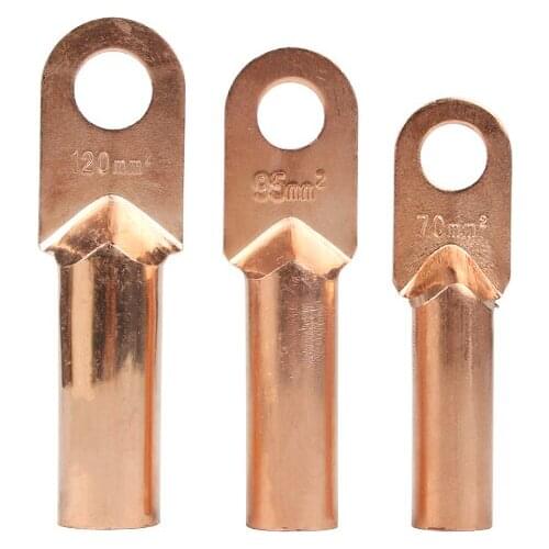 10Pieces DT-25 Cable Wire Connector Copper Crimp Terminal Cable Terminal Tube For 25 Square Cable