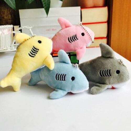 12cm Cute Shark Plush Stuffed Hanging Doll Key Chain Pendant Bag Decor Gift