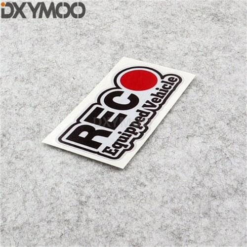 2x Car Styling Vinyl Decal Warning ON RED Equipped Vehicle Camera Auto Motorcycle Body Sticker 8x4cm