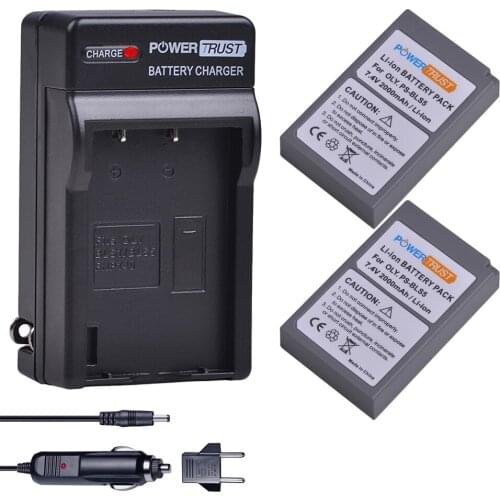 2x 2000mAh BLS-5 BLS5 PS-BLS5 BLS50 Camera Battery + Wall Charger Kits for Olympus PEN E-PL5,E-PL6,E-PL7,E-PM2,E-M10,E-M10 II