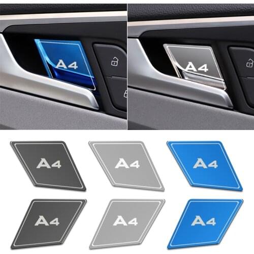 4pcs Car Interior Door Handle Bowl Trim Cover Sticker For Audi A4 2016-2019 b6 b8 b7 b9 b5 Car Accessories