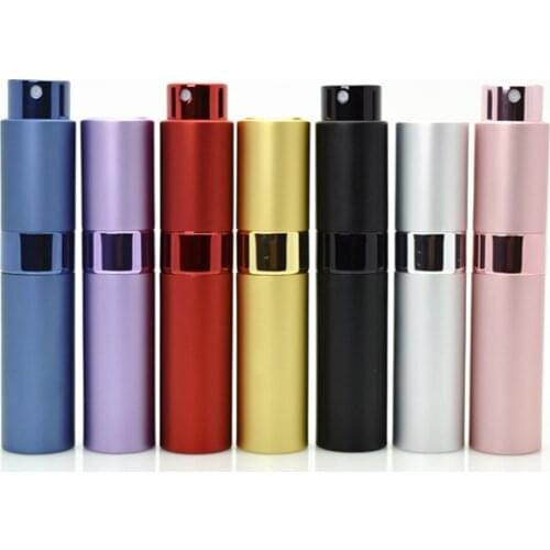 50Pcs 15Ml Rotating Perfume Spray Bottle Glass Rotatable Shell Refillable Sample Fine Mist Atomizer Aluminum Cosmetic Container